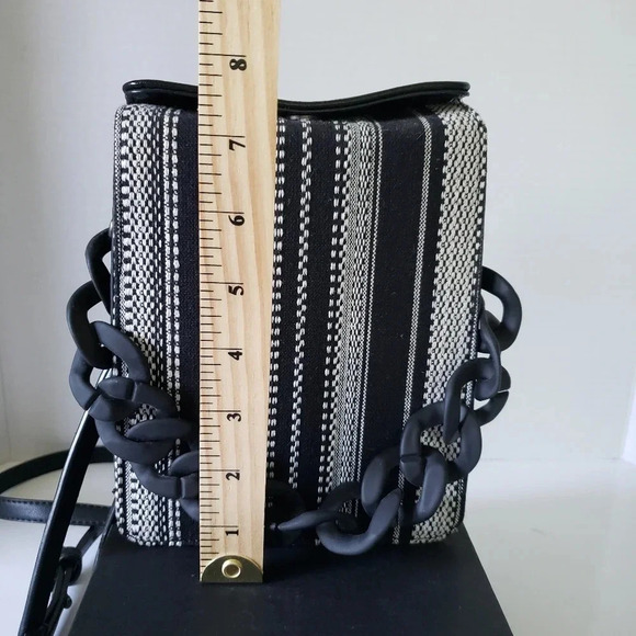 Pixie Mood Womans Black/White Vegan Leather Billie  Crossbody Bag. - Picture 12 of 14